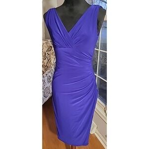 Ralph Lauren Ruched Sheath Dress Gorgeous Cobalt Blue Dress 4 Sexy Chic